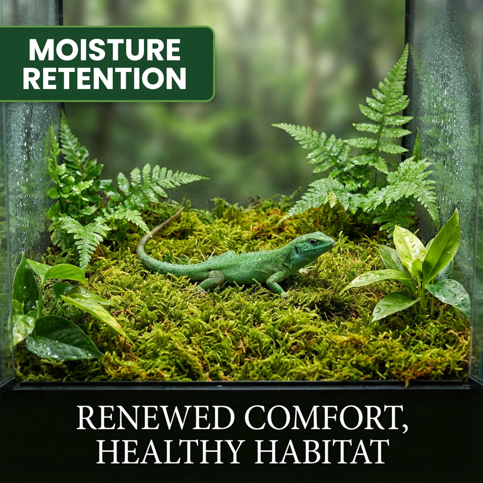 Sukh mousse mélangée à écorce pour substrat varié et confort des reptiles