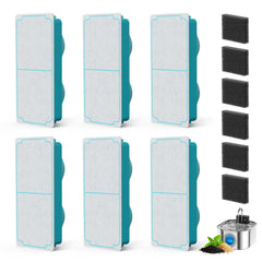 SUKIPAW pack avant montrant 6 filtres et 6 éponges, solution économique