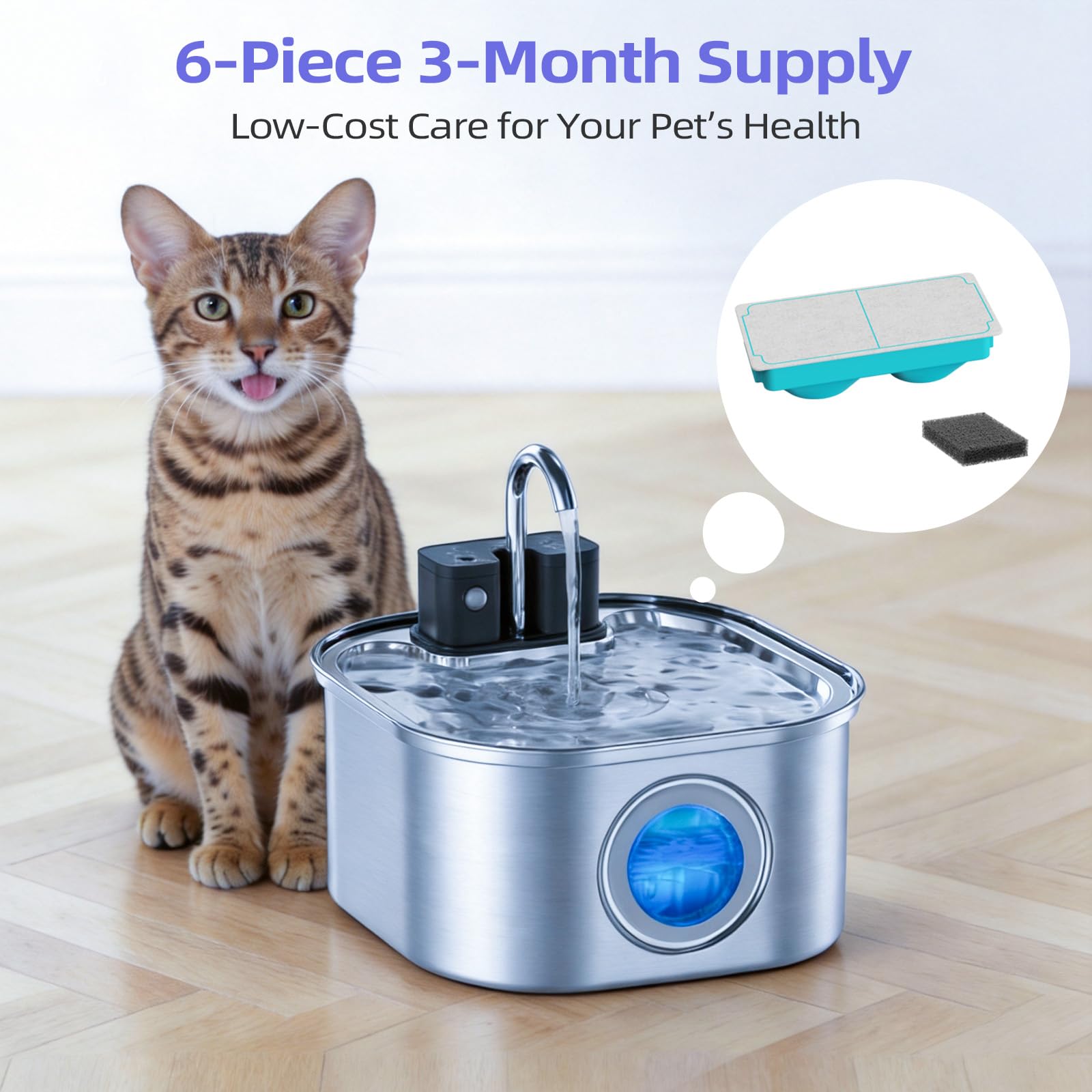 SUKIPAW fontaine en situation avec chat buvant, encourage hydratation