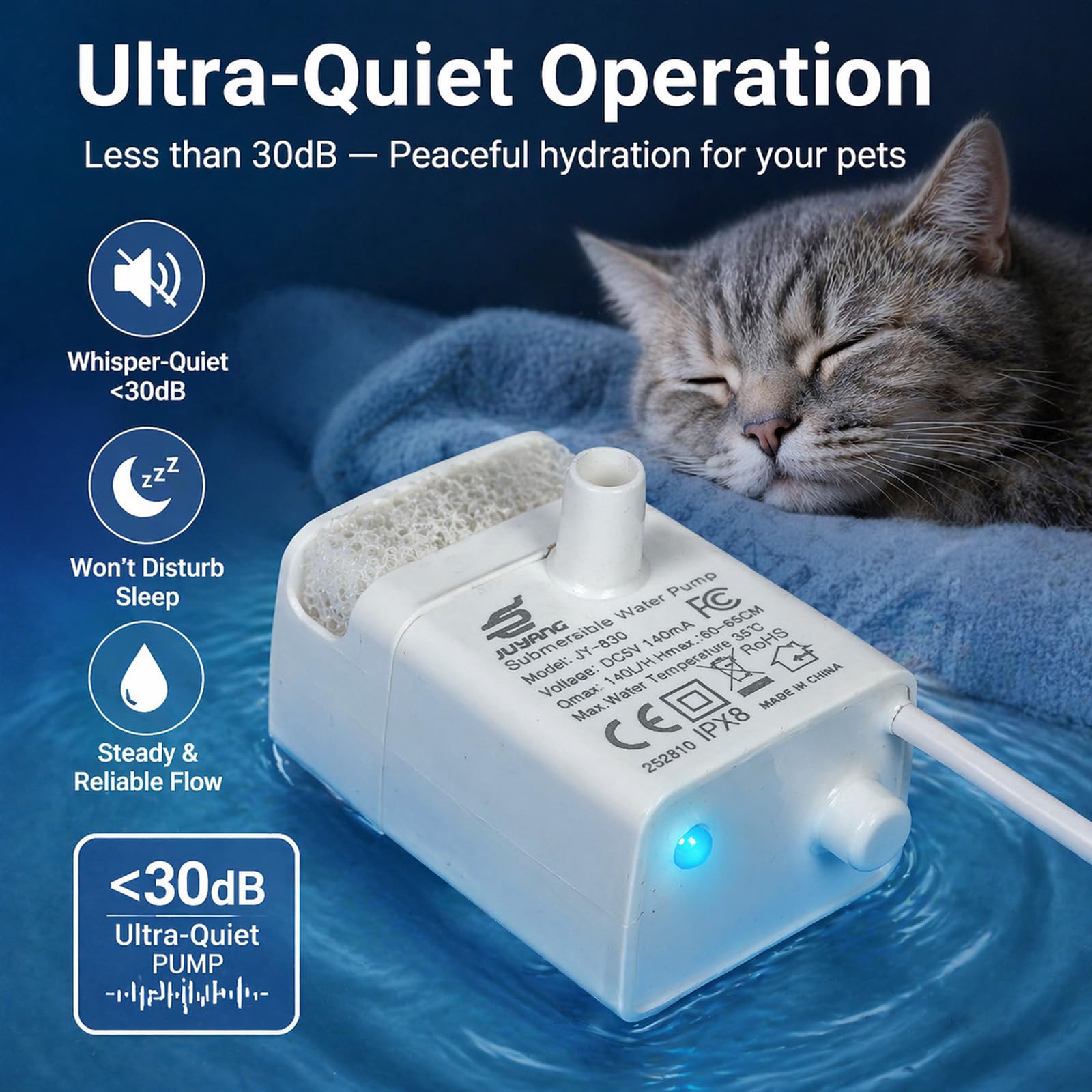 SUKIPAW JY-830 marquage IP68 démontrant protection étanche et durabilité