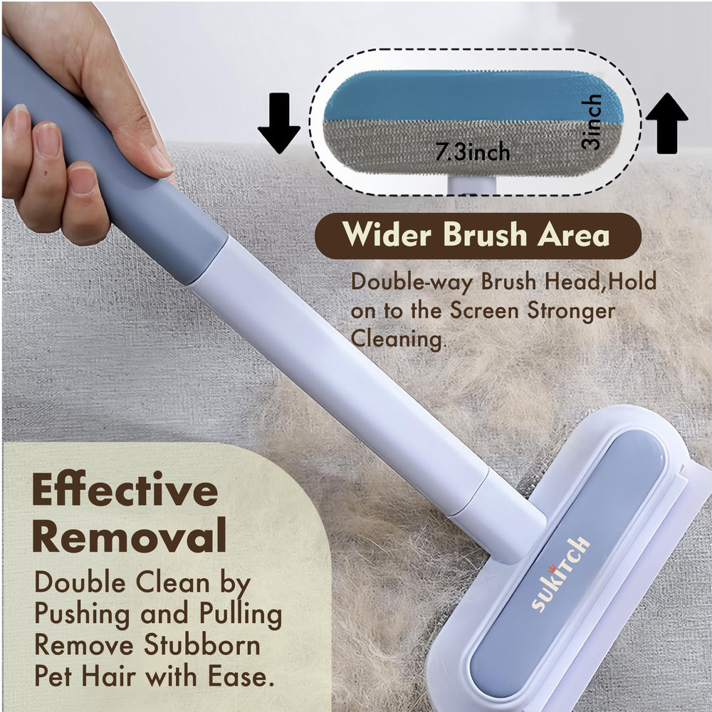 sukitch brosse passant sur un lit pour enlever poils et rafraîchir le linge