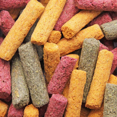 Sunburst Veggie Stix comparaison taille dans une main aide à évaluer portion pour l'animal