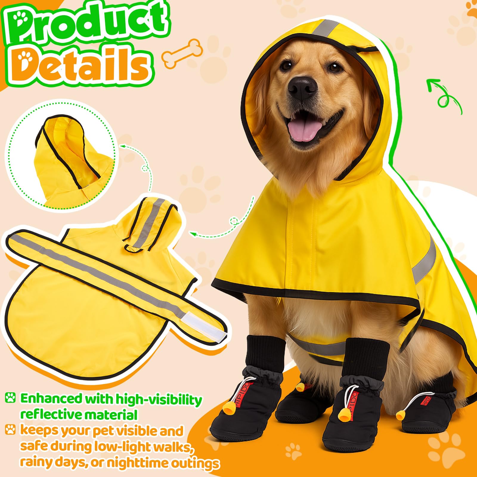 Sunnymove ensemble poncho et chaussures sur chien actif