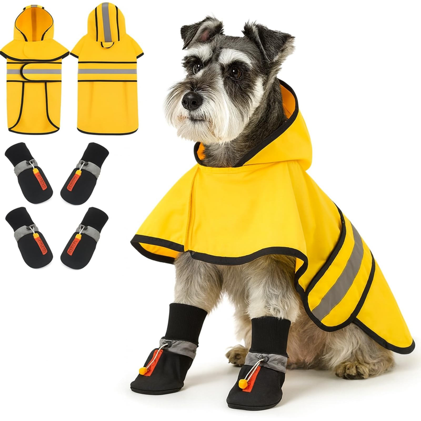 Sunnymove poncho jaune vue frontale protégeant chien