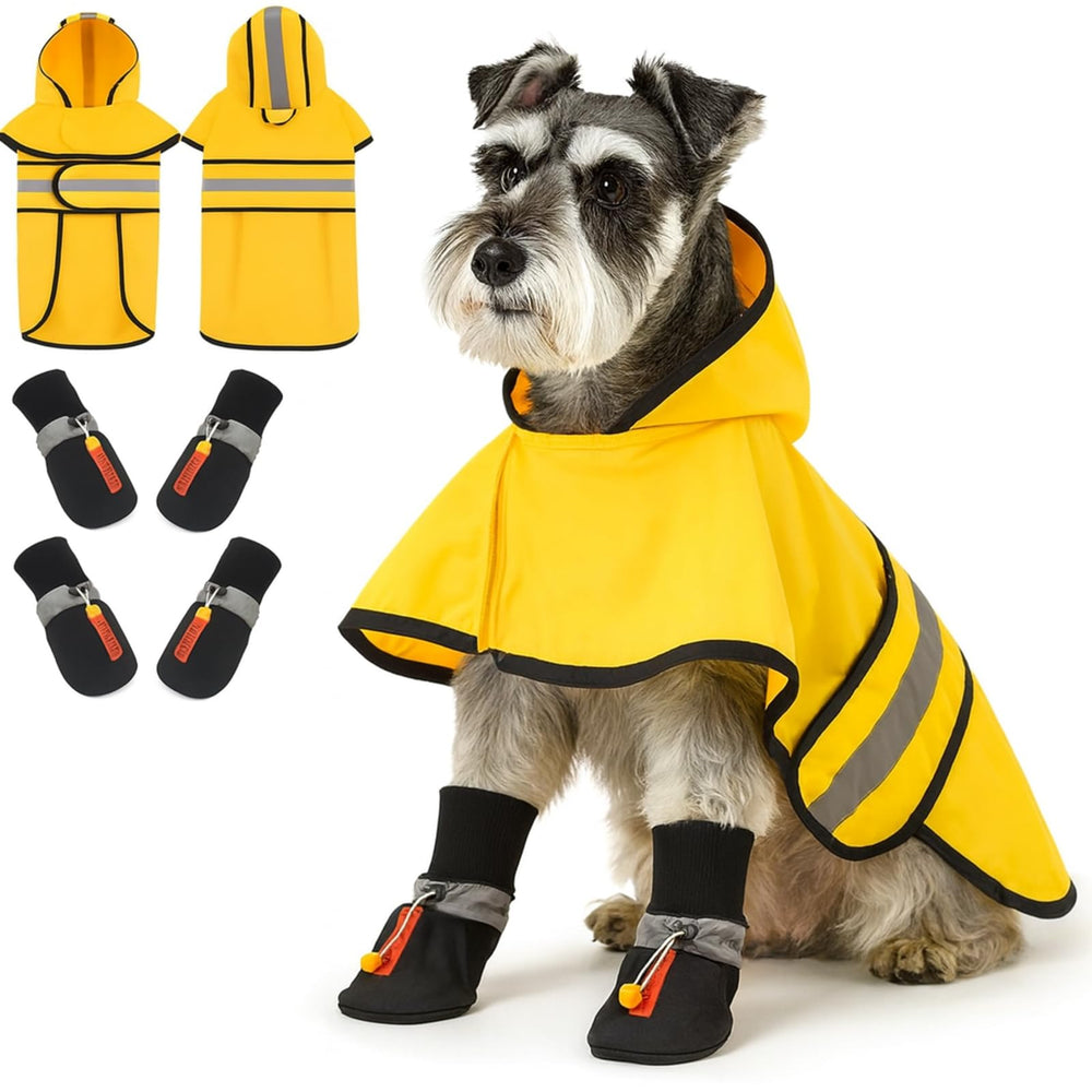Sunnymove poncho jaune vue frontale protégeant chien