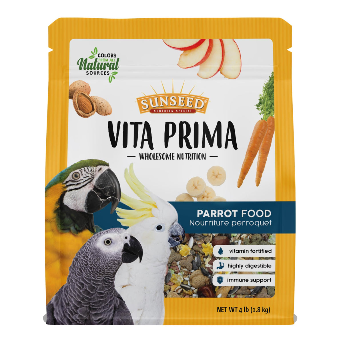 Sunseed sac Vita Prima face avant montrant étiquetage clair et choix pratique