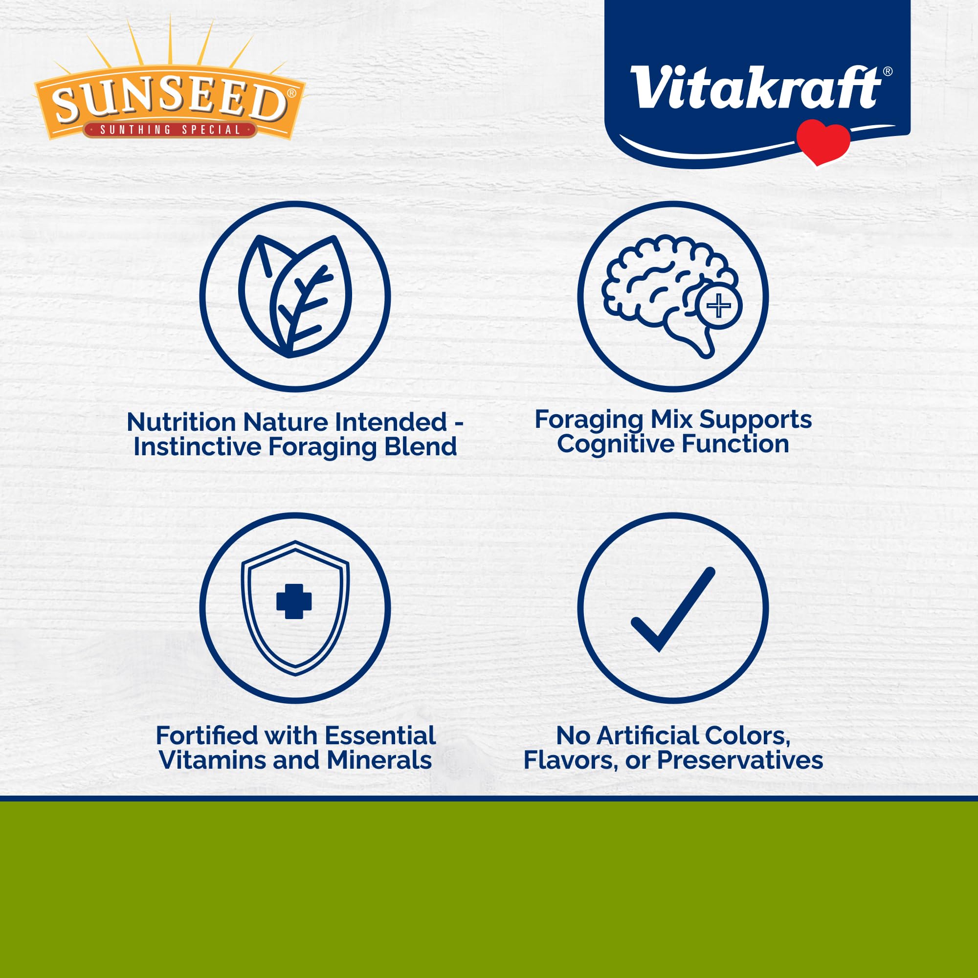 Sunseed gros plan ingrédients variés montrant textures pour stimulation et appétit