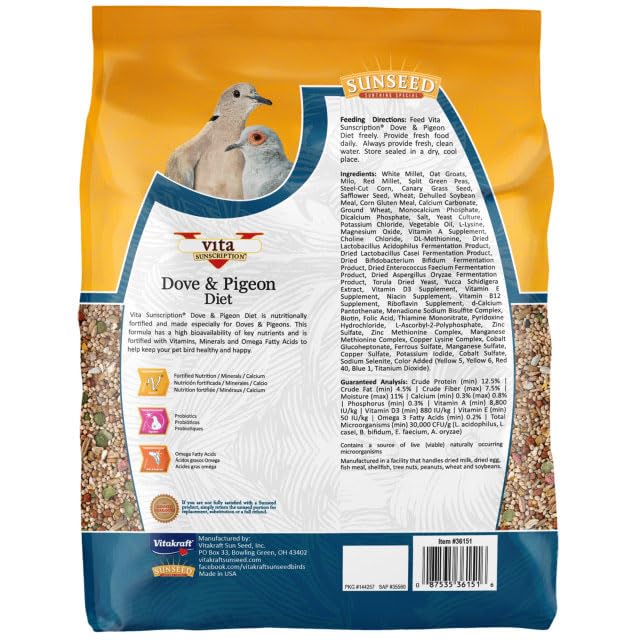 Sunseed zoom ingrédients avec vitamines et minéraux pour santé