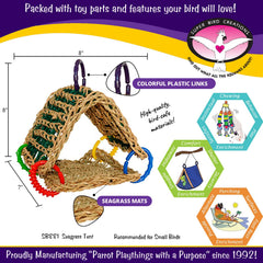 Super Bird Creations gros plan tressage en herbe marine pour stimulation
