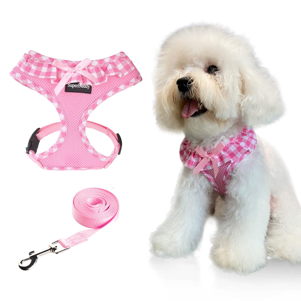 SuperBuddy harnais face avant rose, confort visible pour promenades