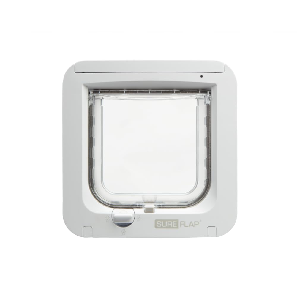 SureFlap vue face de la chatière blanche, design discret et sécurisé