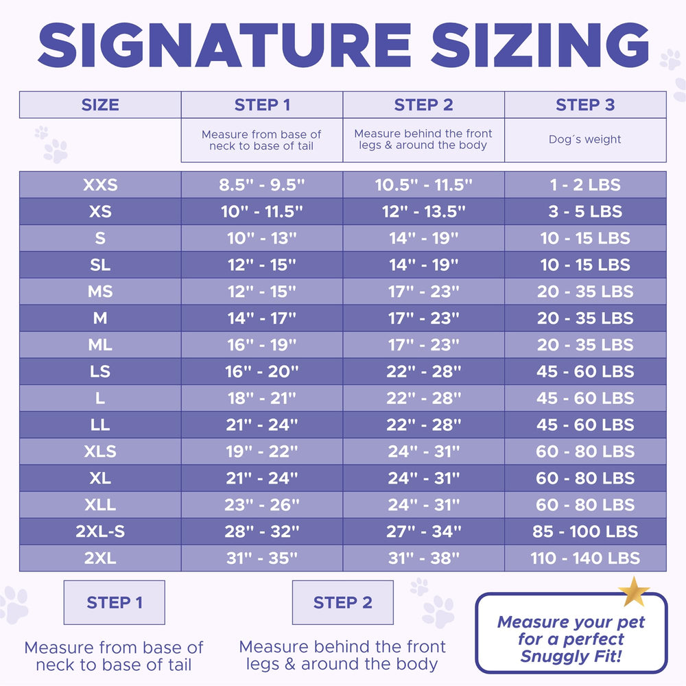 Surgi~Snuggly comparaison échelle montrant ajustement taille L