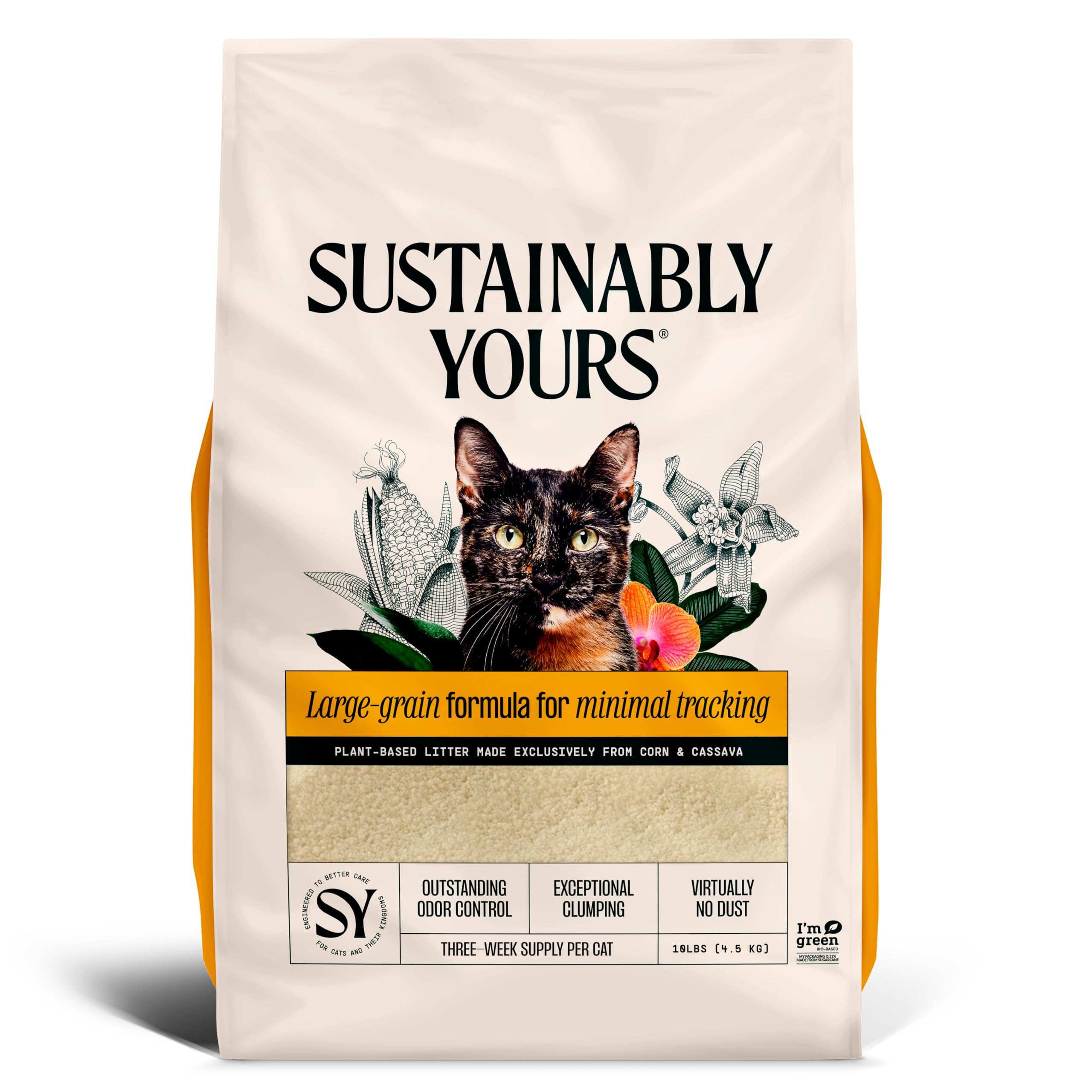Sustainably Yours emballage avant montrant le sac durable et informations produit