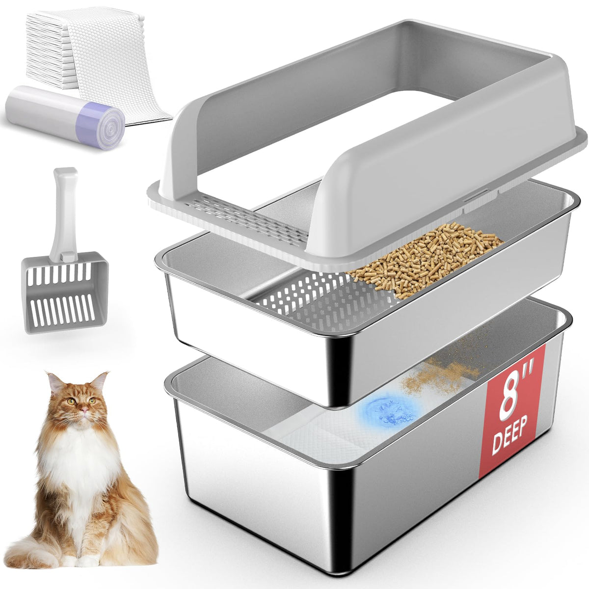 suzzipaws bac acier inoxydable avant offrant durabilité et hygiène