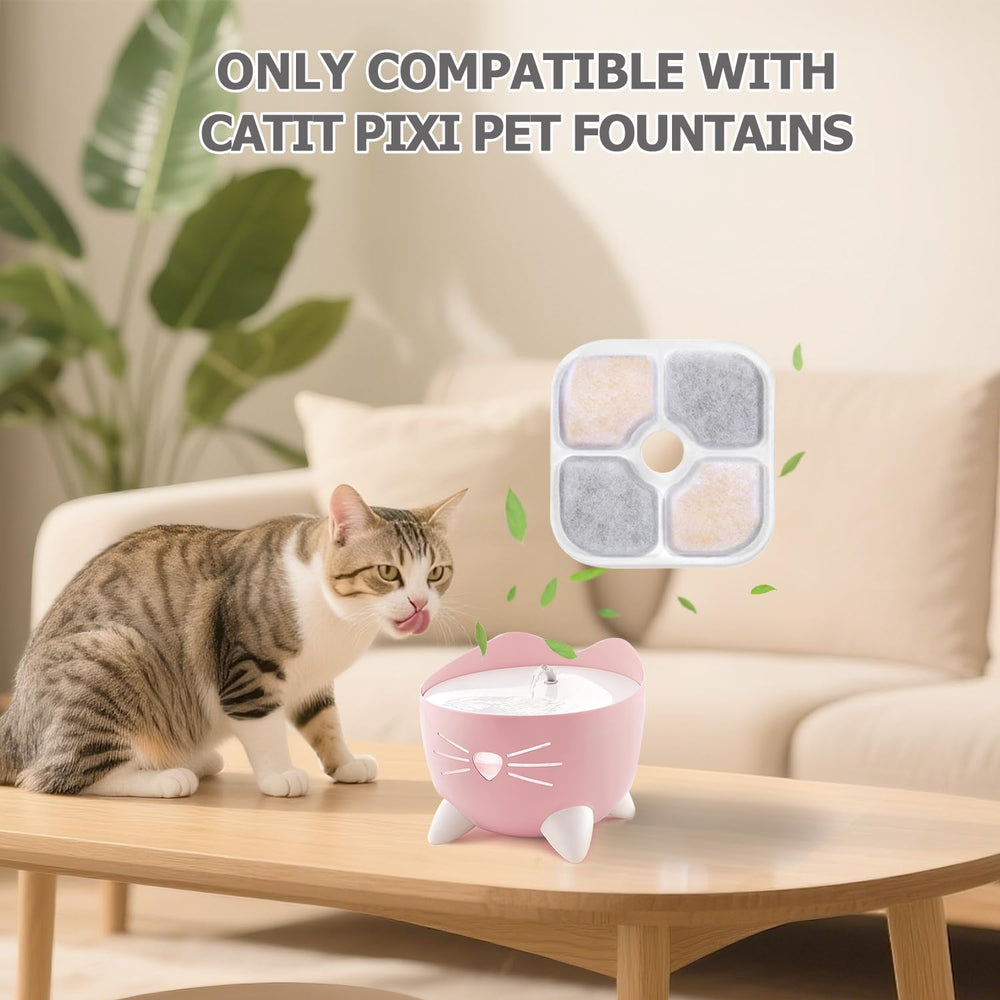 Svrinlio filtre inséré dans fontaine Catit PIXI offrant eau plus claire pour chat