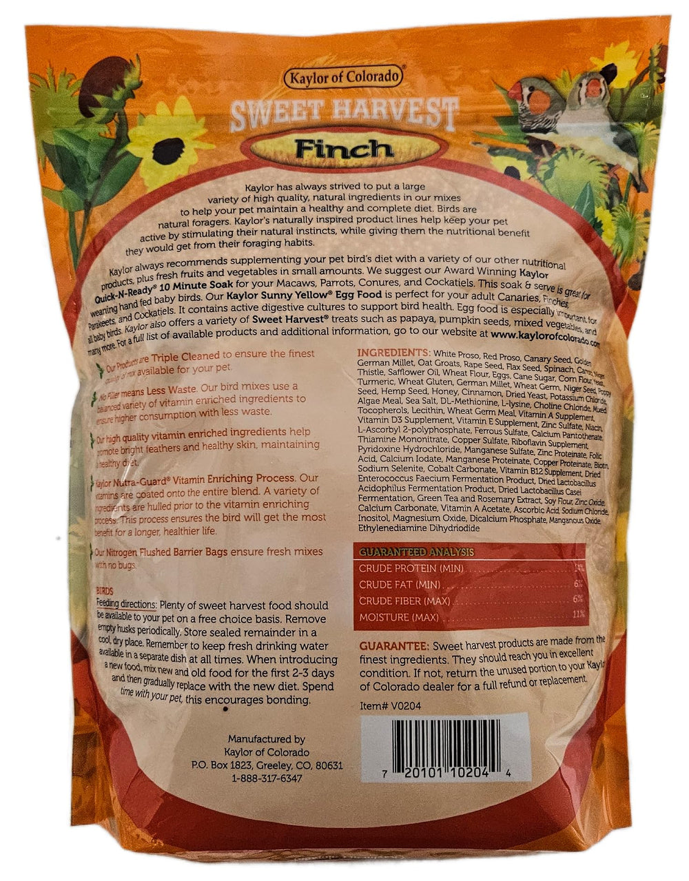 Détail du mélange de Sweet Harvest montrant la variété de graines nutritives