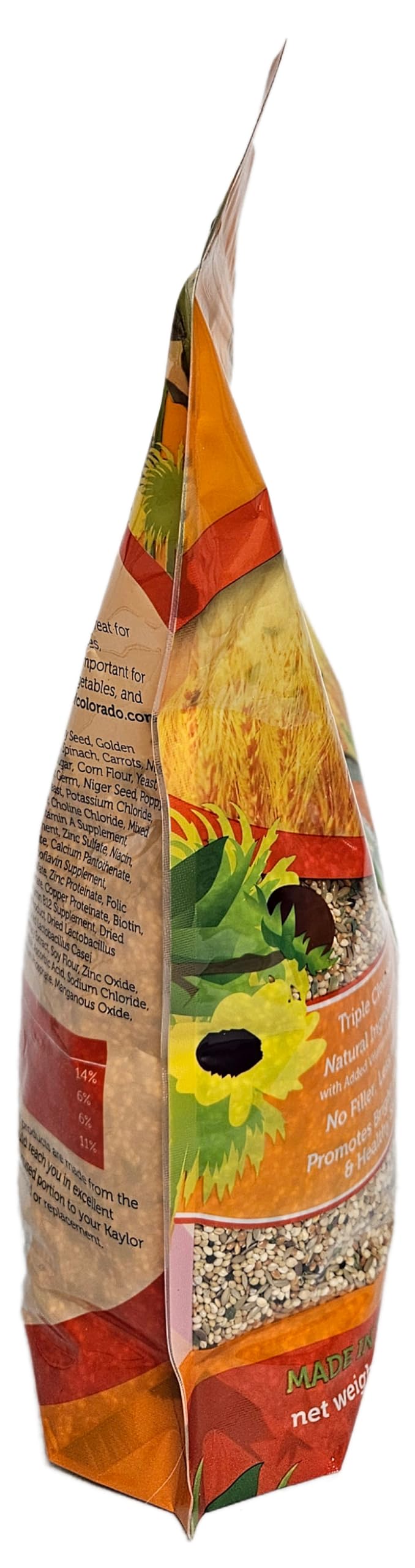 Étiquette Sweet Harvest affichant ingrédients et compléments pour nutrition claire