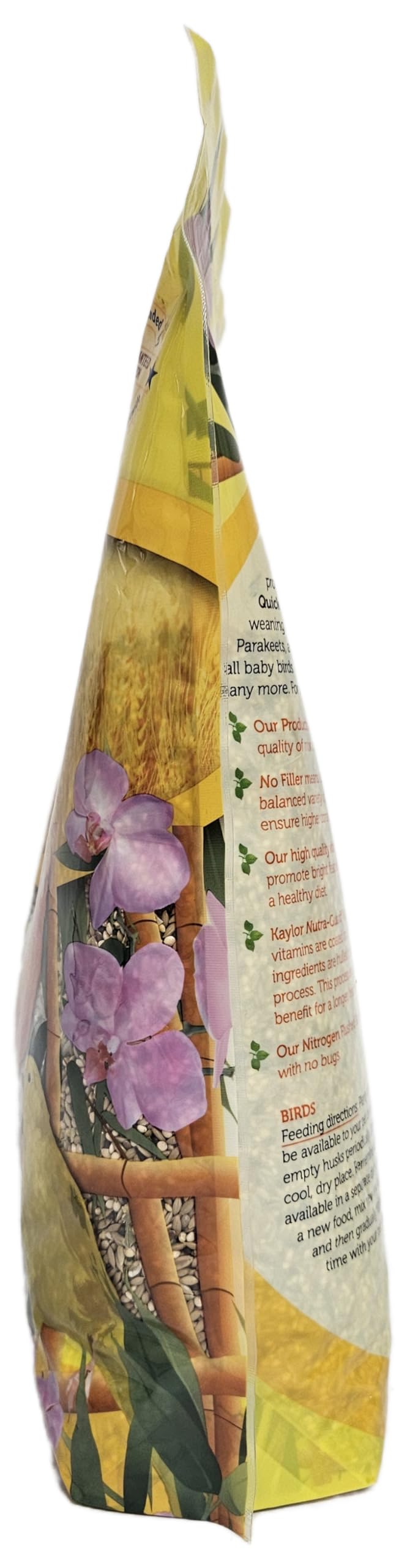 Étiquette nutritionnelle Sweet Harvest montrant enrichissement en vitamines