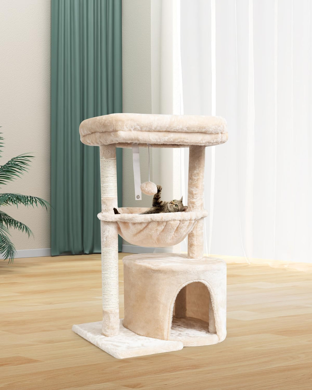 SYANDLVY arbre à chat en situation salon décoratif et peu encombrant