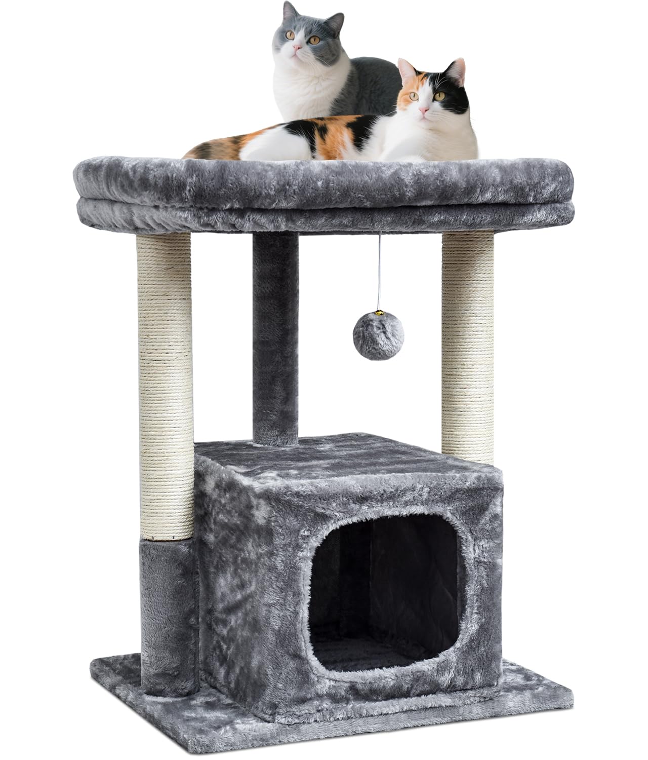 SYANDLVY arbre à chat avant gris montrant stabilité et design moderne