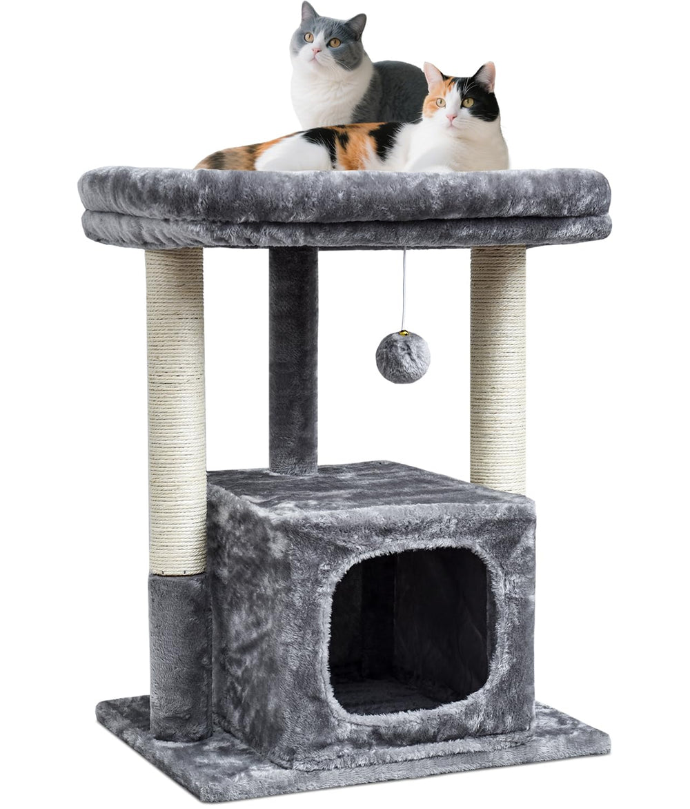 SYANDLVY arbre à chat avant gris montrant stabilité et design moderne