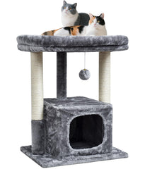 SYANDLVY arbre à chat avant gris montrant stabilité et design moderne