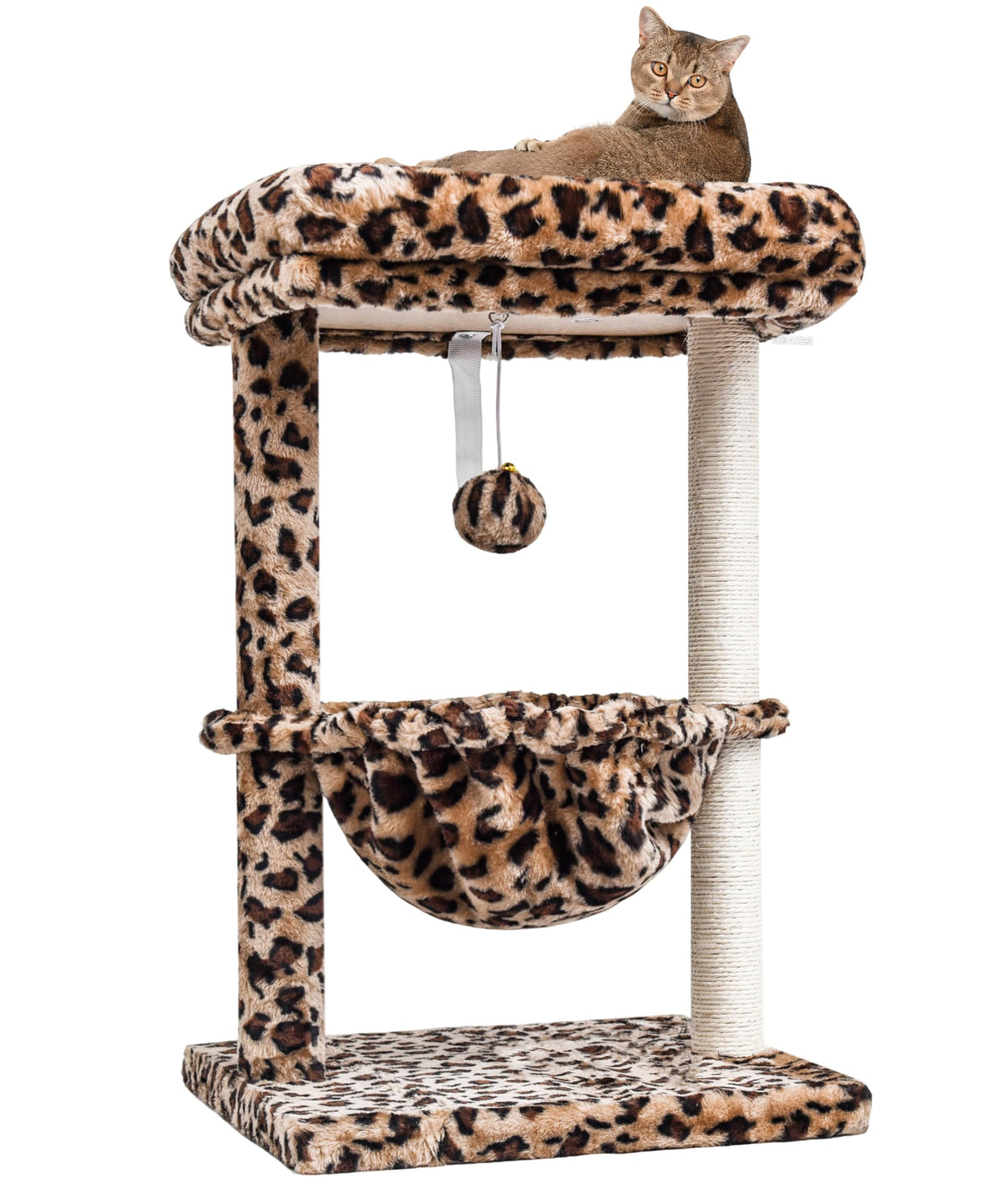 SYANDLVY vue avant de l'arbre à chat, gain de place et style léopard