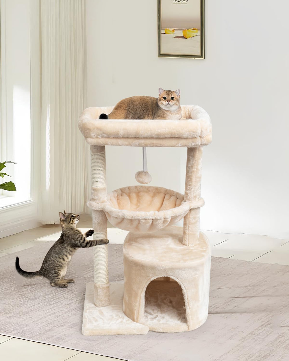 SYANDLVY base renforcée assurant stabilité lors des sauts du chat