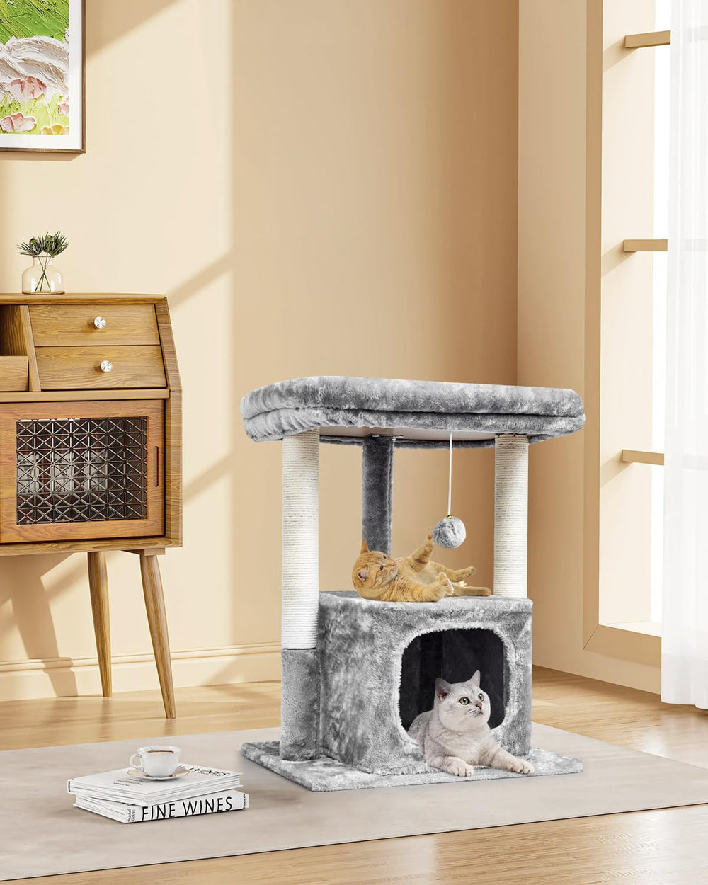 SYANDLVY perchoir supérieur en peluche offrant confort et chaleur au chat