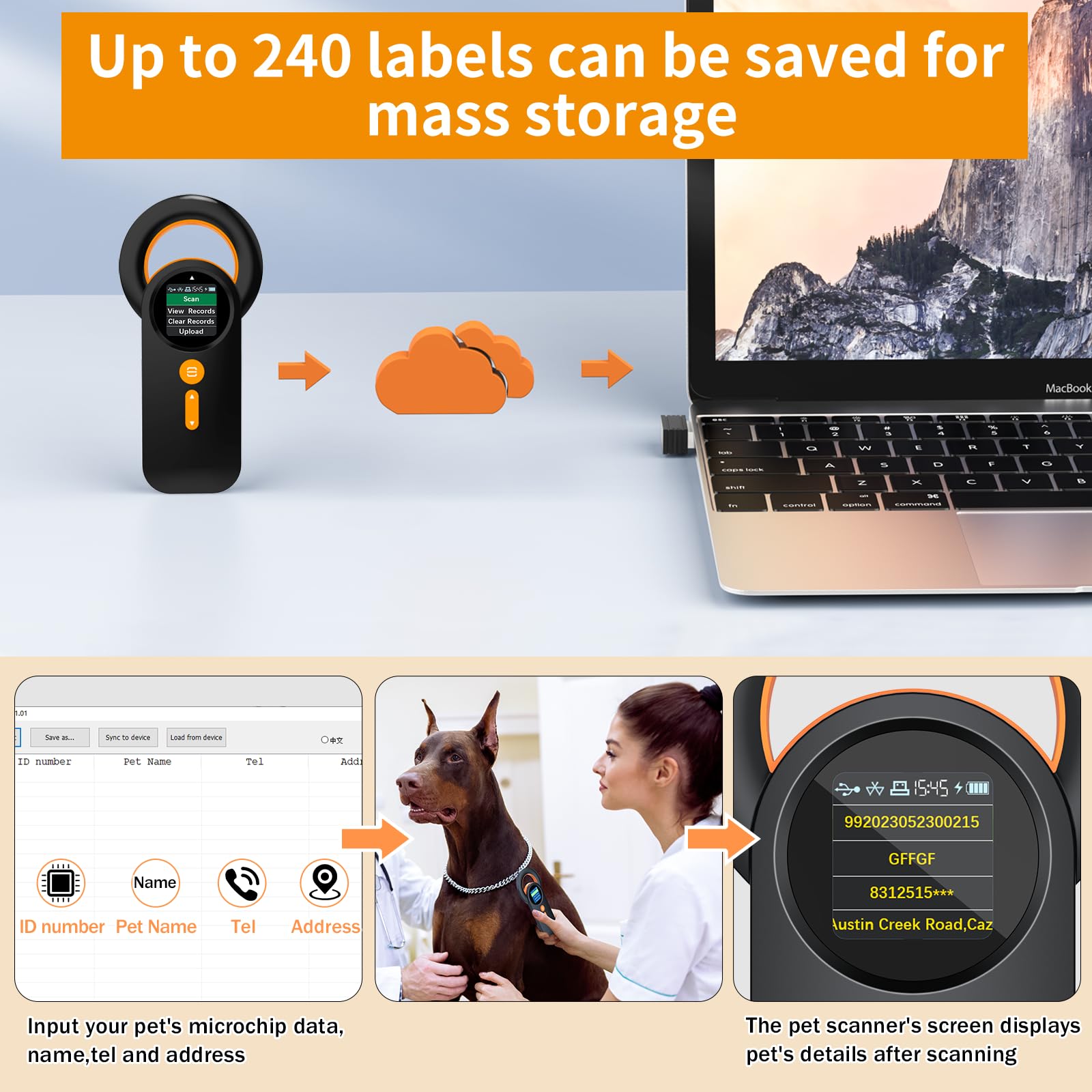 symcode en action sur chien pour identification rapide et mobile