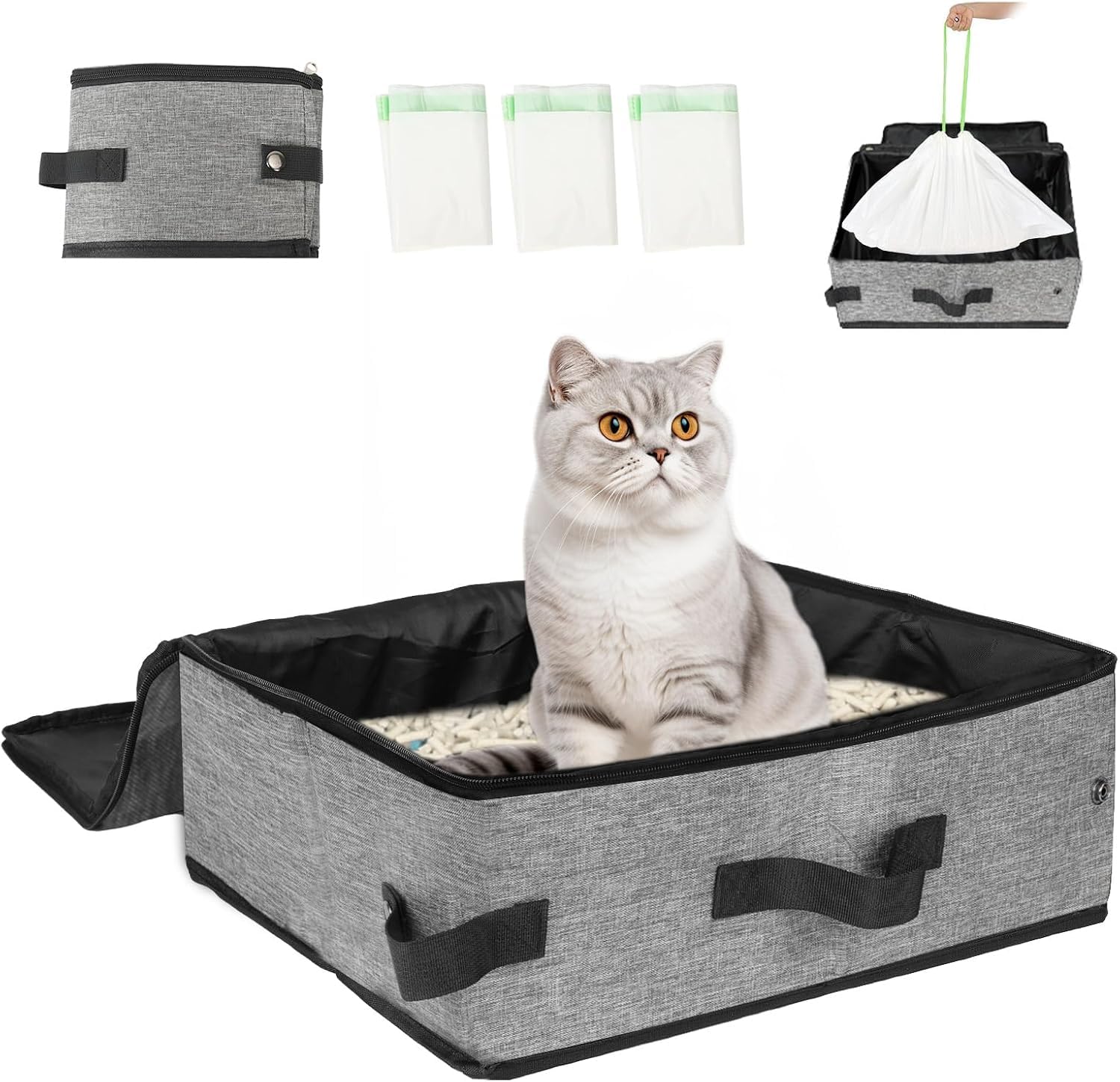SZEE bac litière face avant montrant le design portable et gain de place