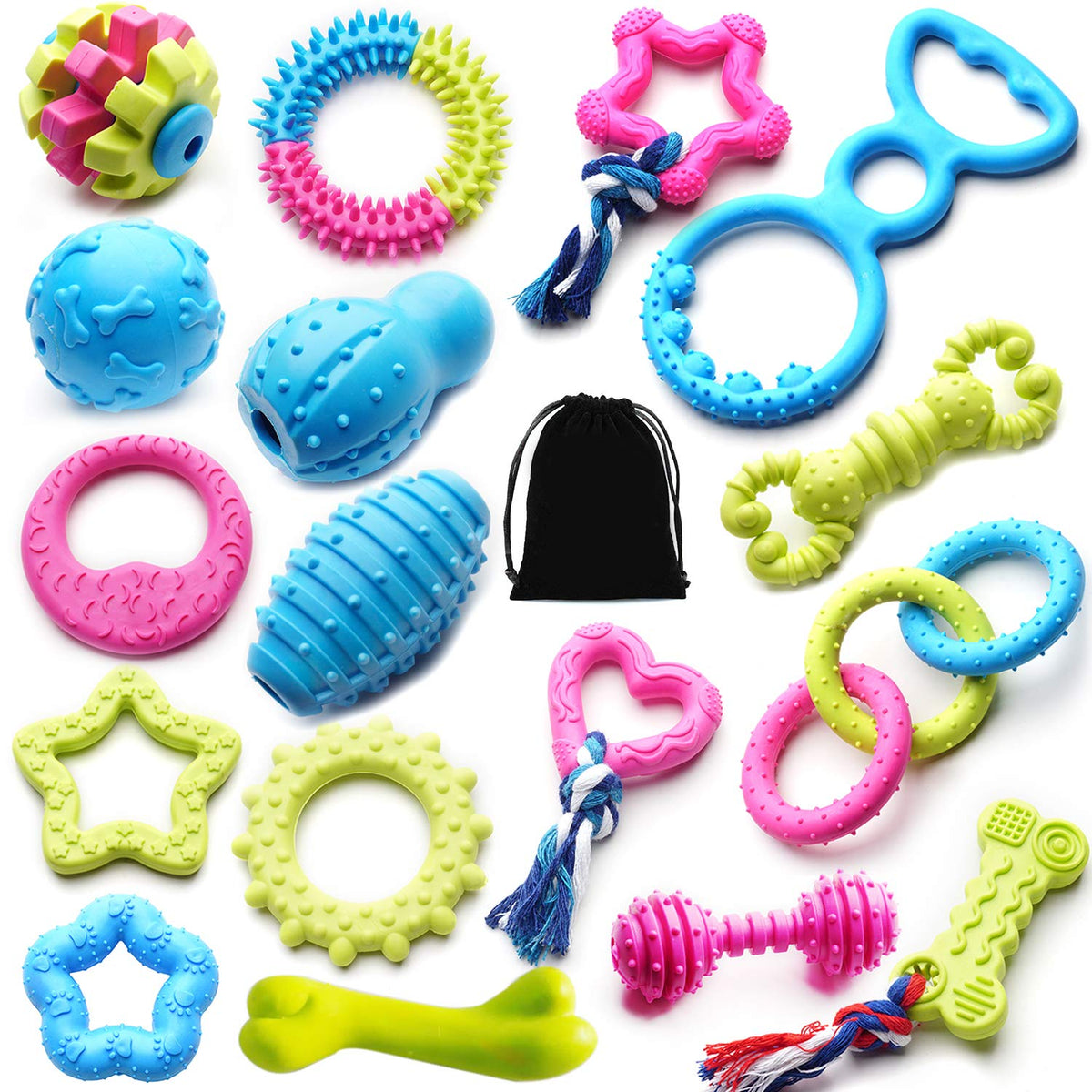 SZKOKUHO emballage avant montrant le lot de 17 jouets, idéal pour la dentition