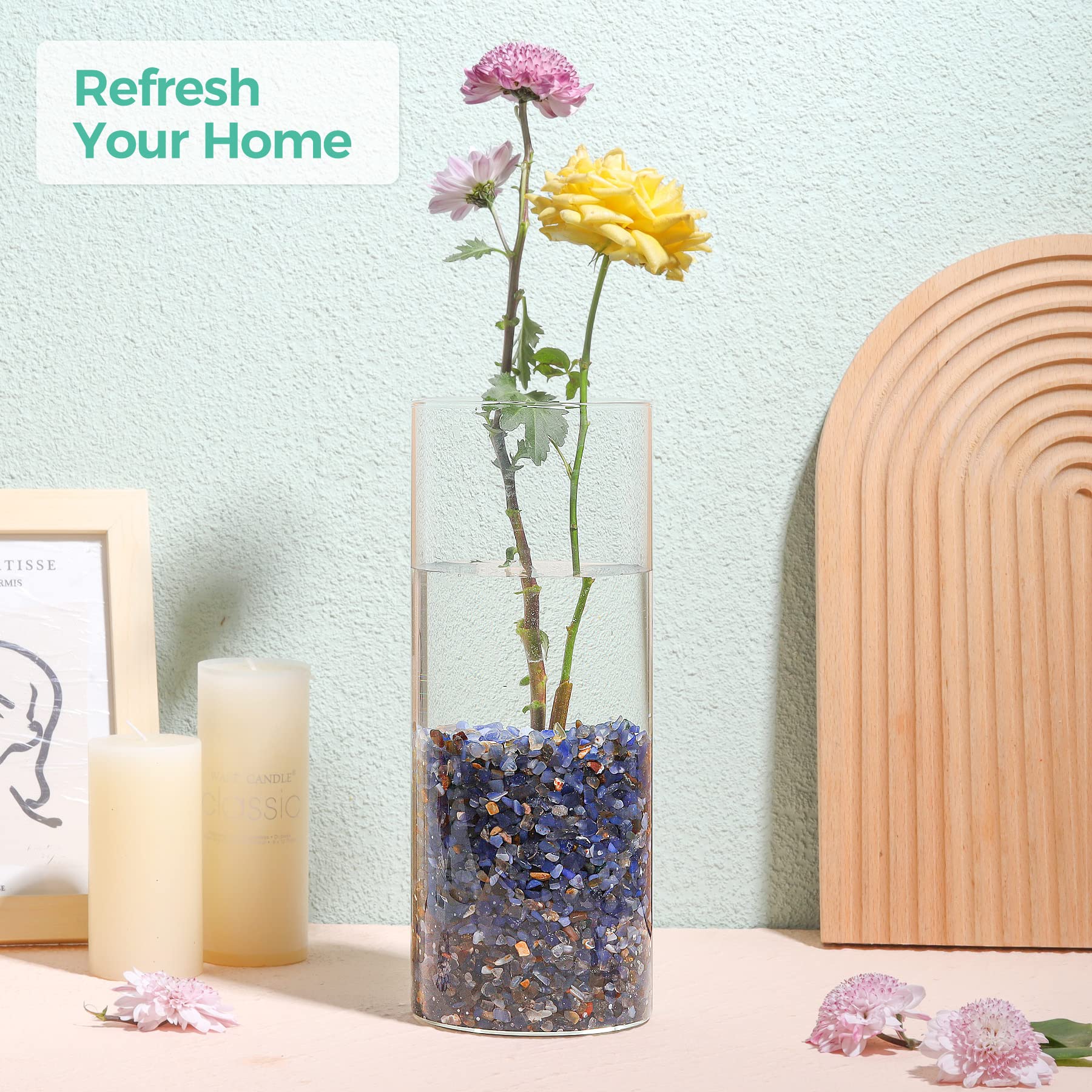 T4U galets remplissant vase pour centre de table décoratif