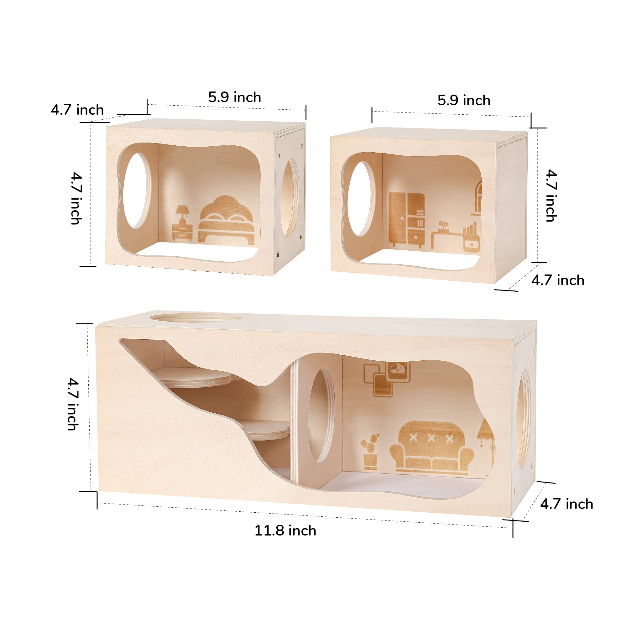 tafit entrée Ø7 cm adaptée aux hamsters pour accès aisé