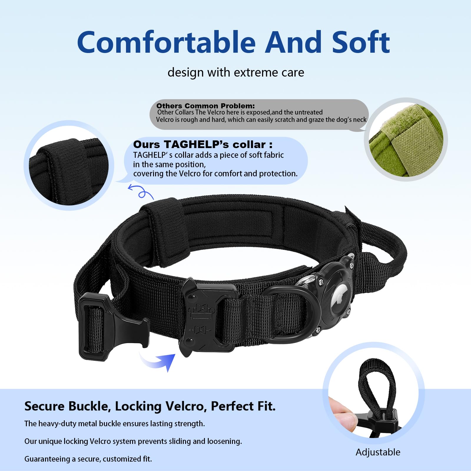 Taghelp comparaison dimensions XL montrant échelle pour grands chiens