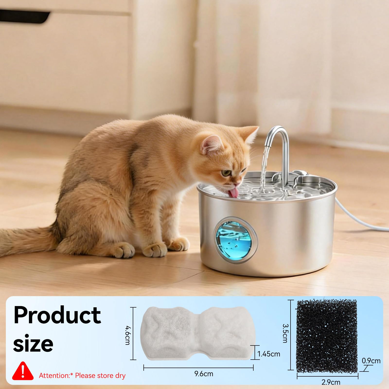 TAIIYAA gros plan sur mousse pré-filtre illustrant capture poils et débris