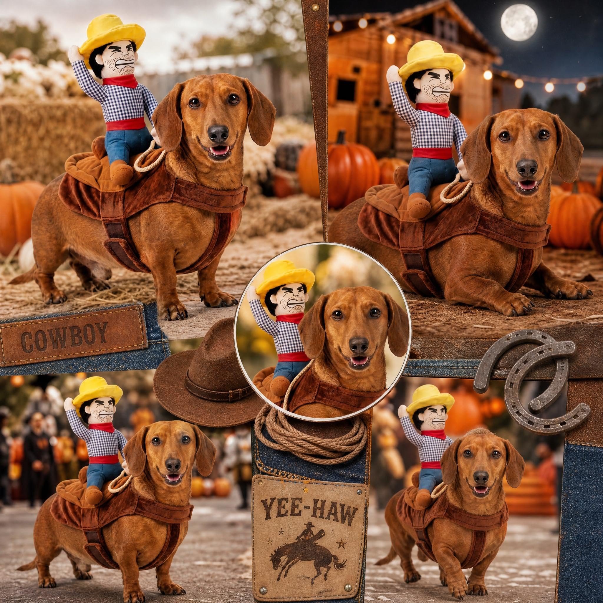 Tailcoat Cos chien déguisé en cowboy lors d’une fête apportant charme
