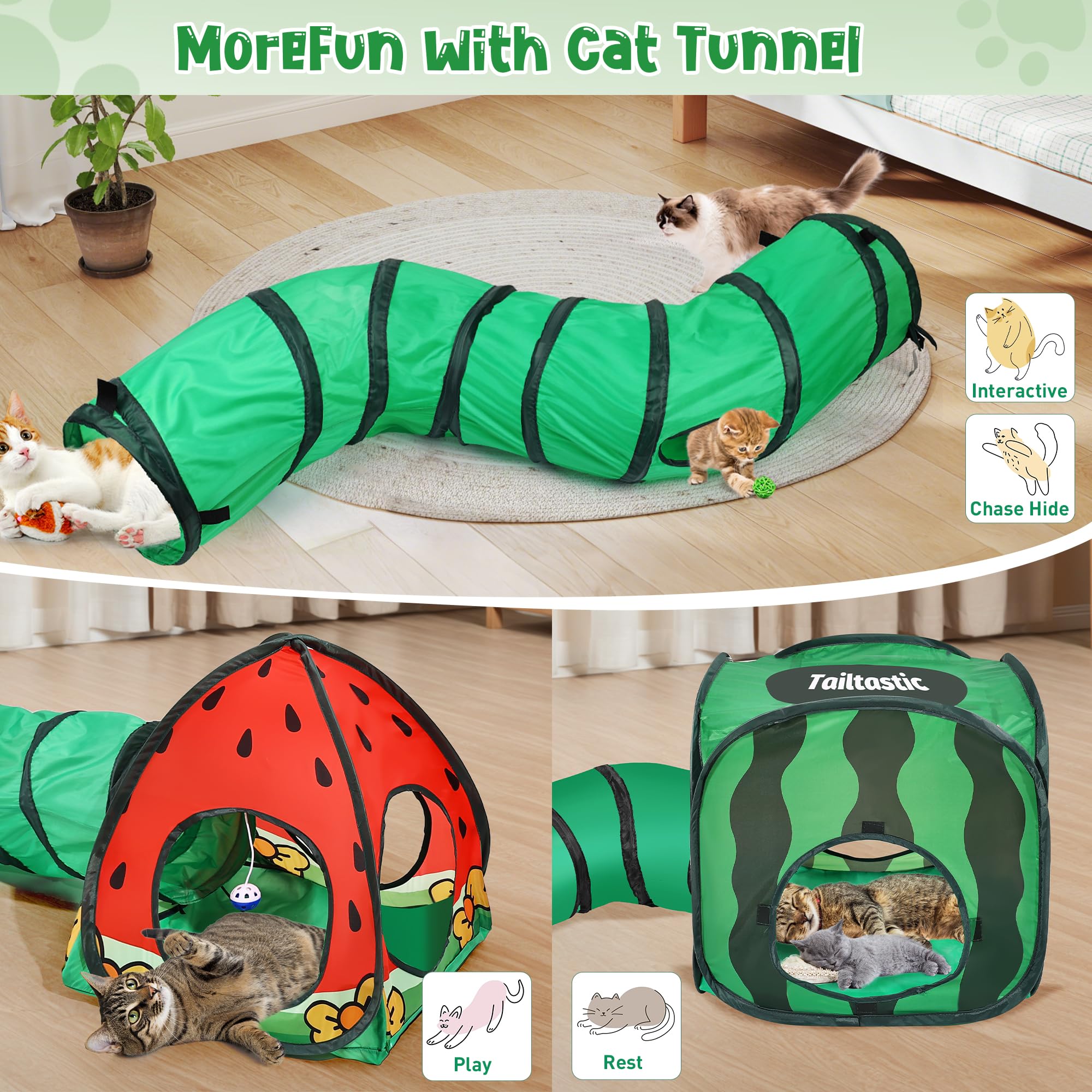 TailTastic tunnel en situation jeu montrant interaction féline active