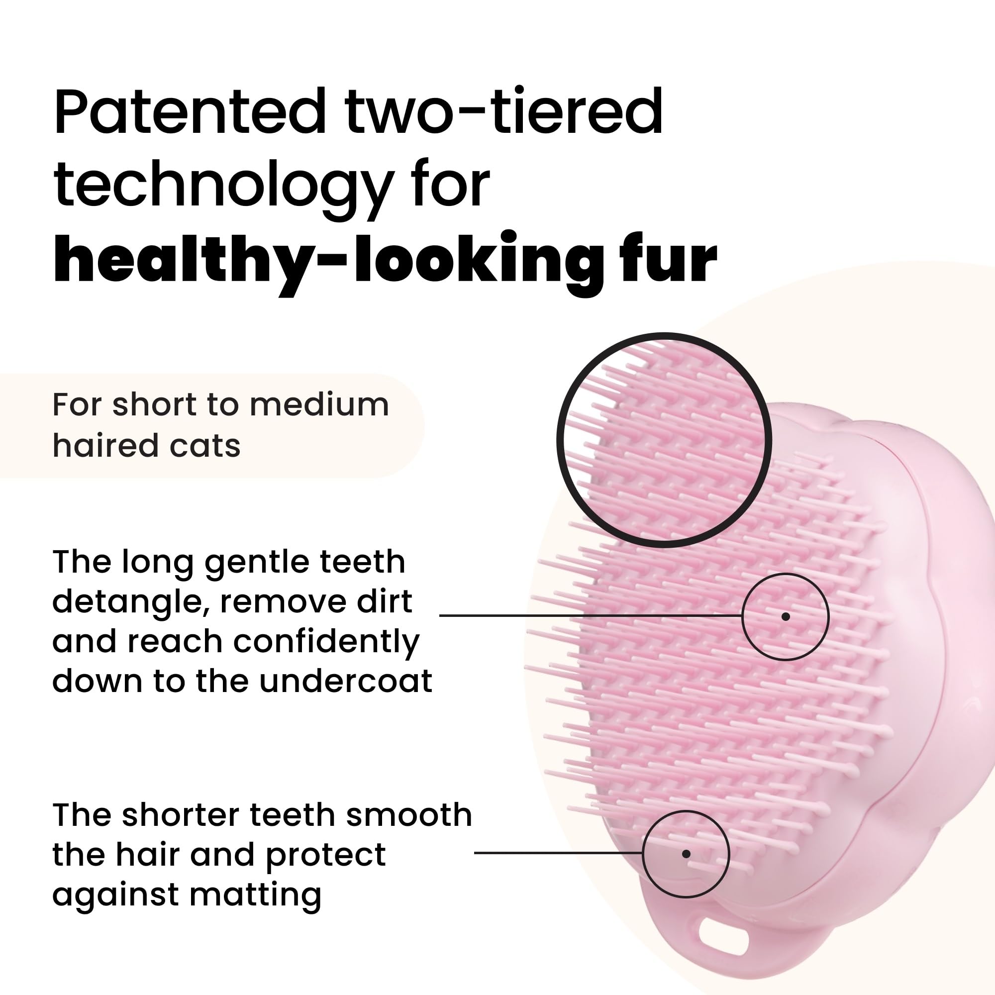 TANGLE TEEZER gros plan des dents à deux niveaux, retire efficacement le sous-poil