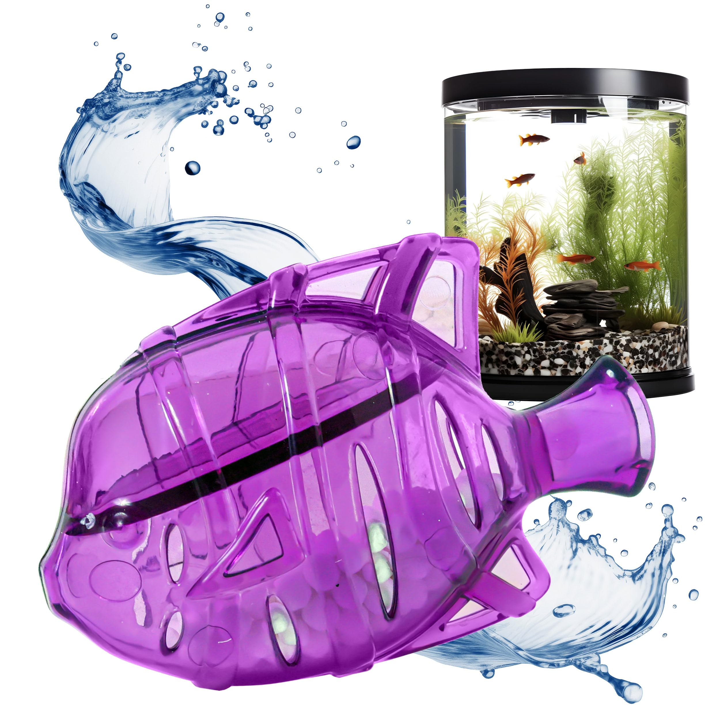 Tank Pals emballage Clarence violet montrant utilisation facile et bénéfice clarté