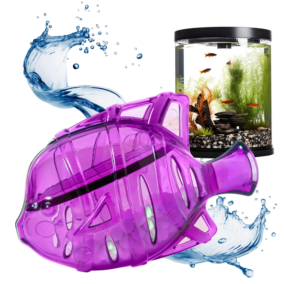 Tank Pals emballage Clarence violet montrant utilisation facile et bénéfice clarté