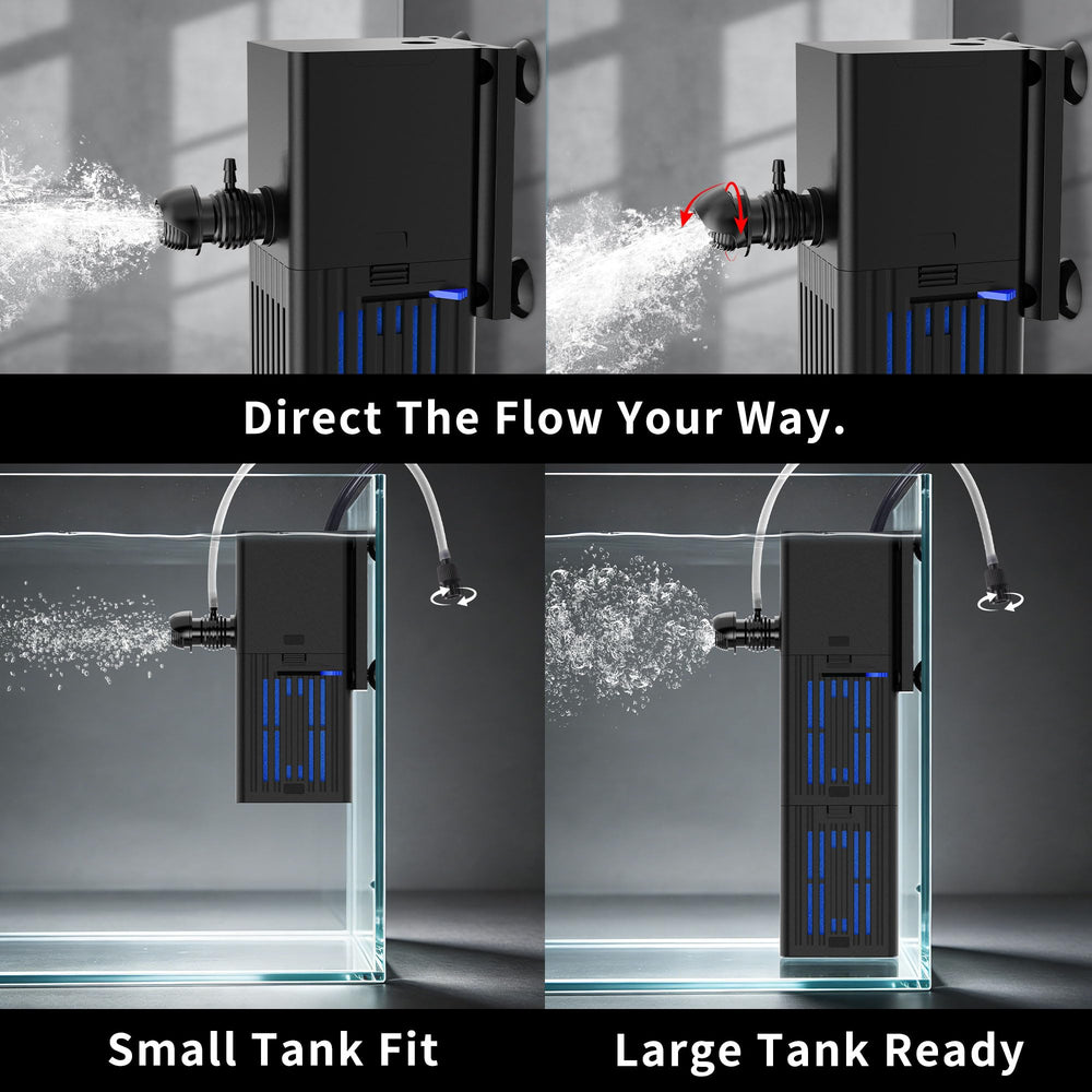 TARARIUM posé horizontalement démontrant flexibilité pour différents aquariums