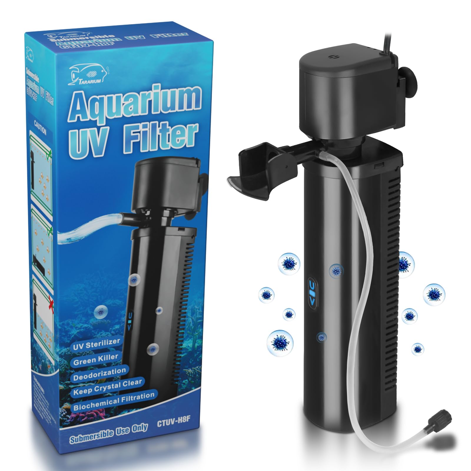TARARIUM vue intérieur canister révélant chemins d'eau et zones UV