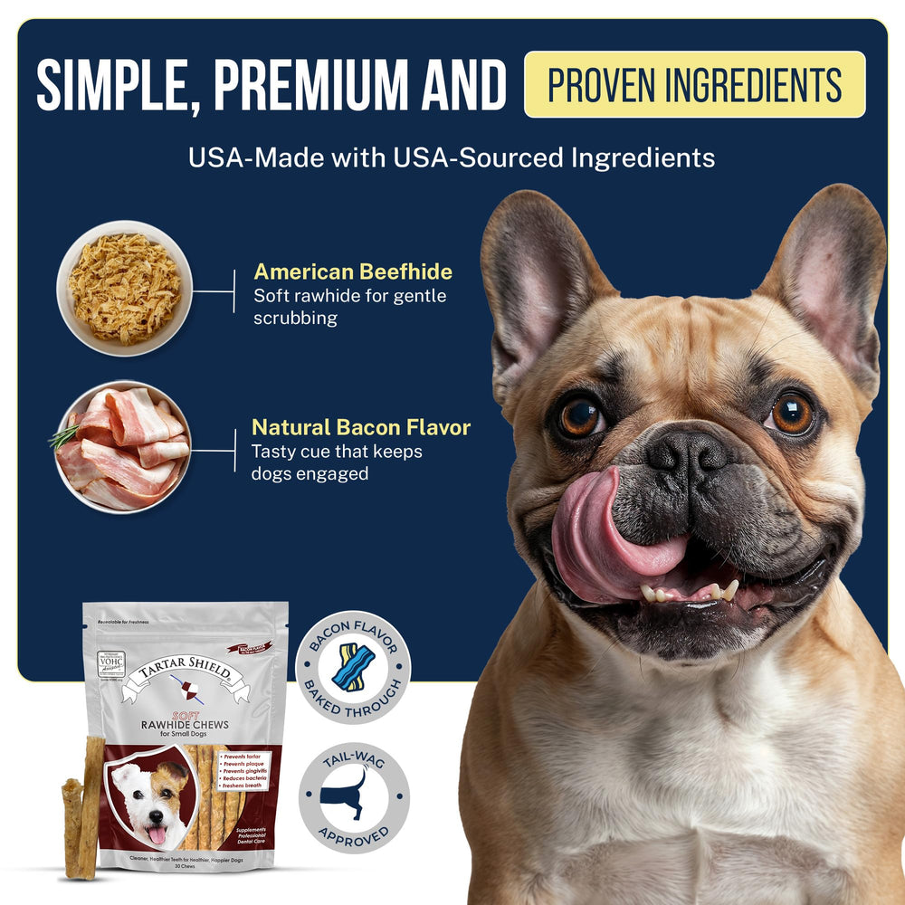 Tartar Shield chien mâchant bâtonnet saveur bacon pour haleine fraîche
