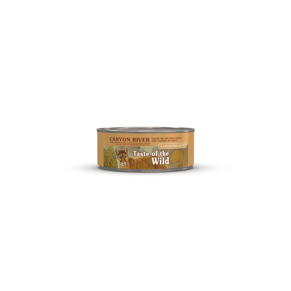 Taste of the Wild face de la boîte montrant la recette truite et saumon bénéfice saveur