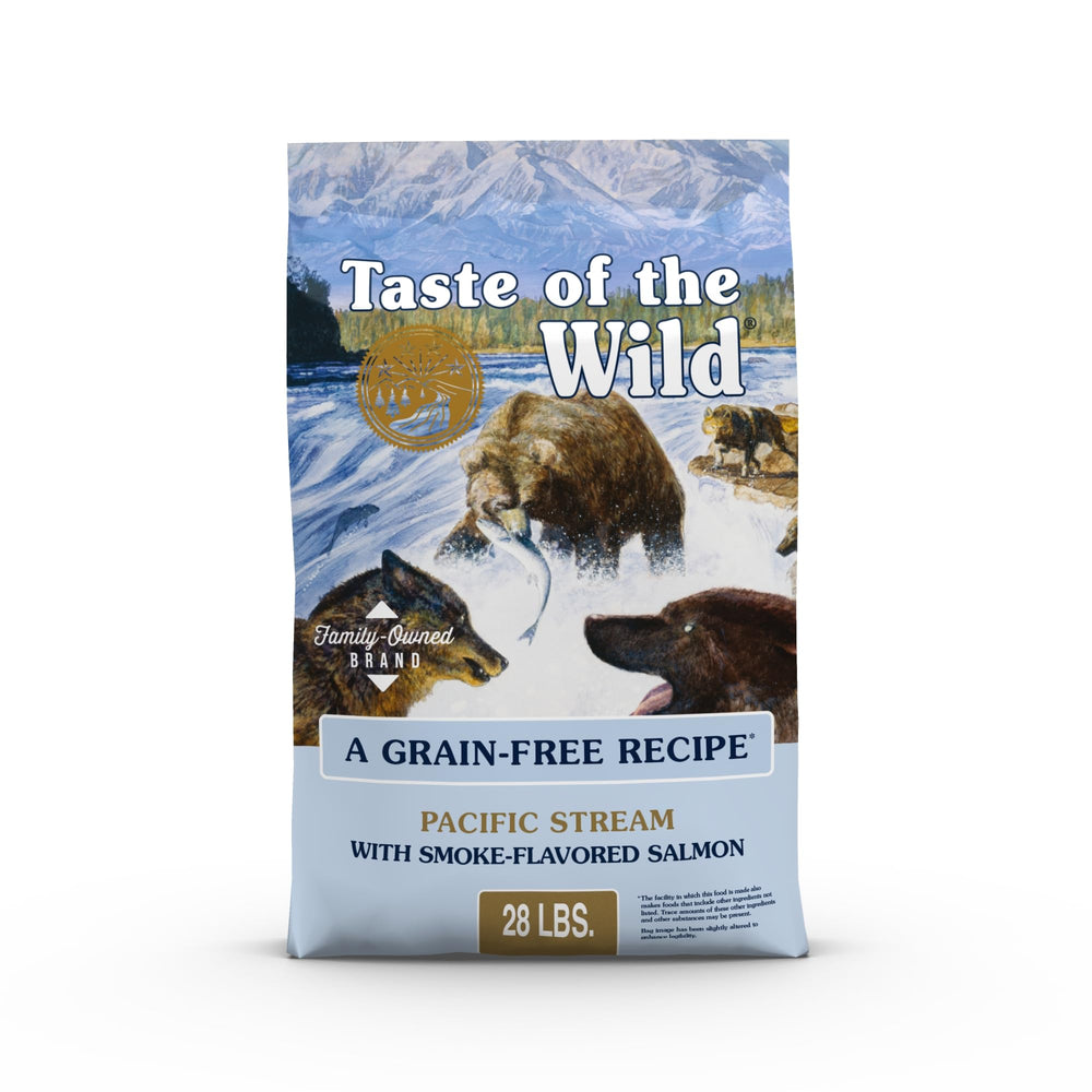Taste of the Wild emballage avant Pacific Stream montrant l’ingrédient principal