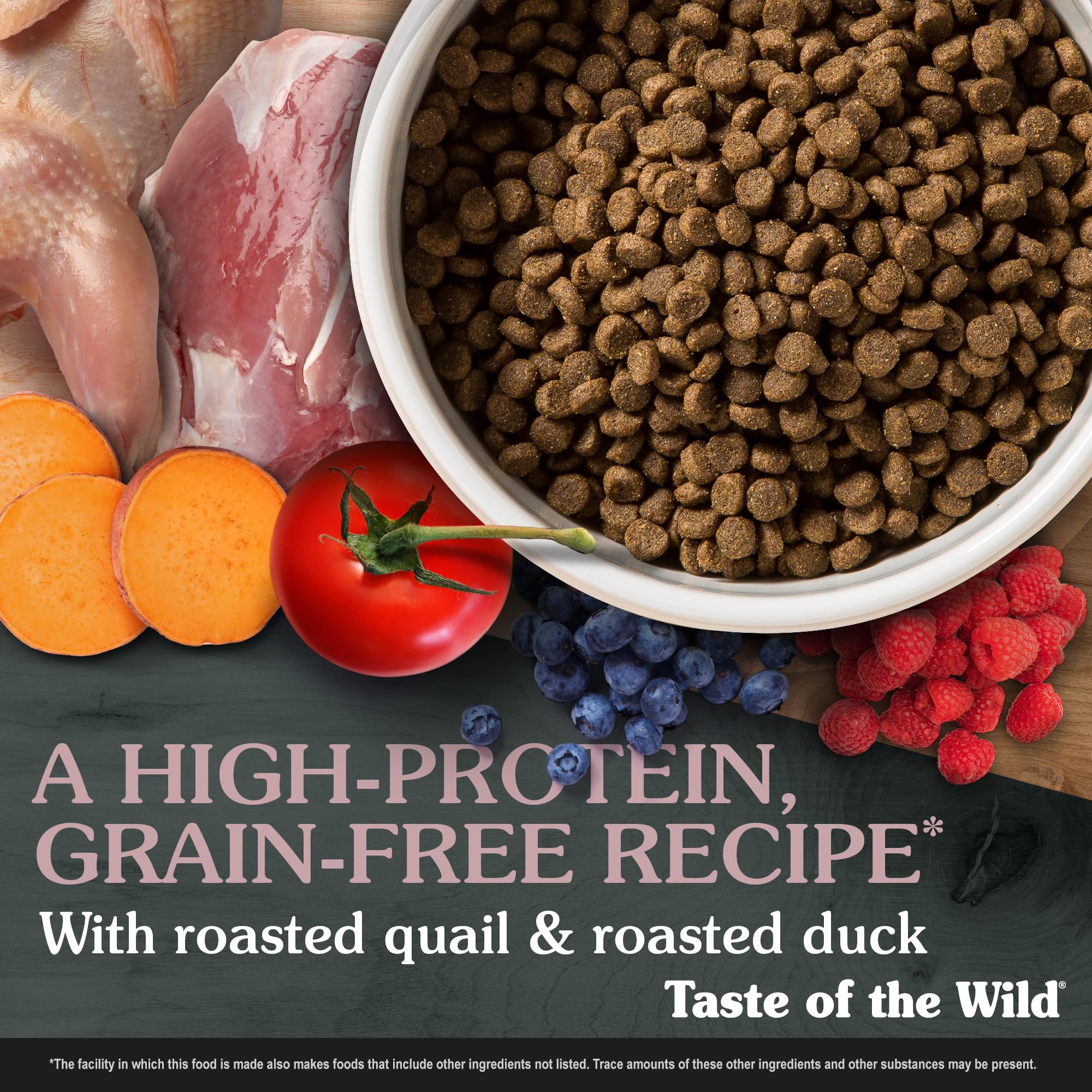 Taste of the Wild gros plan caille rôtie illustrant protéine de qualité