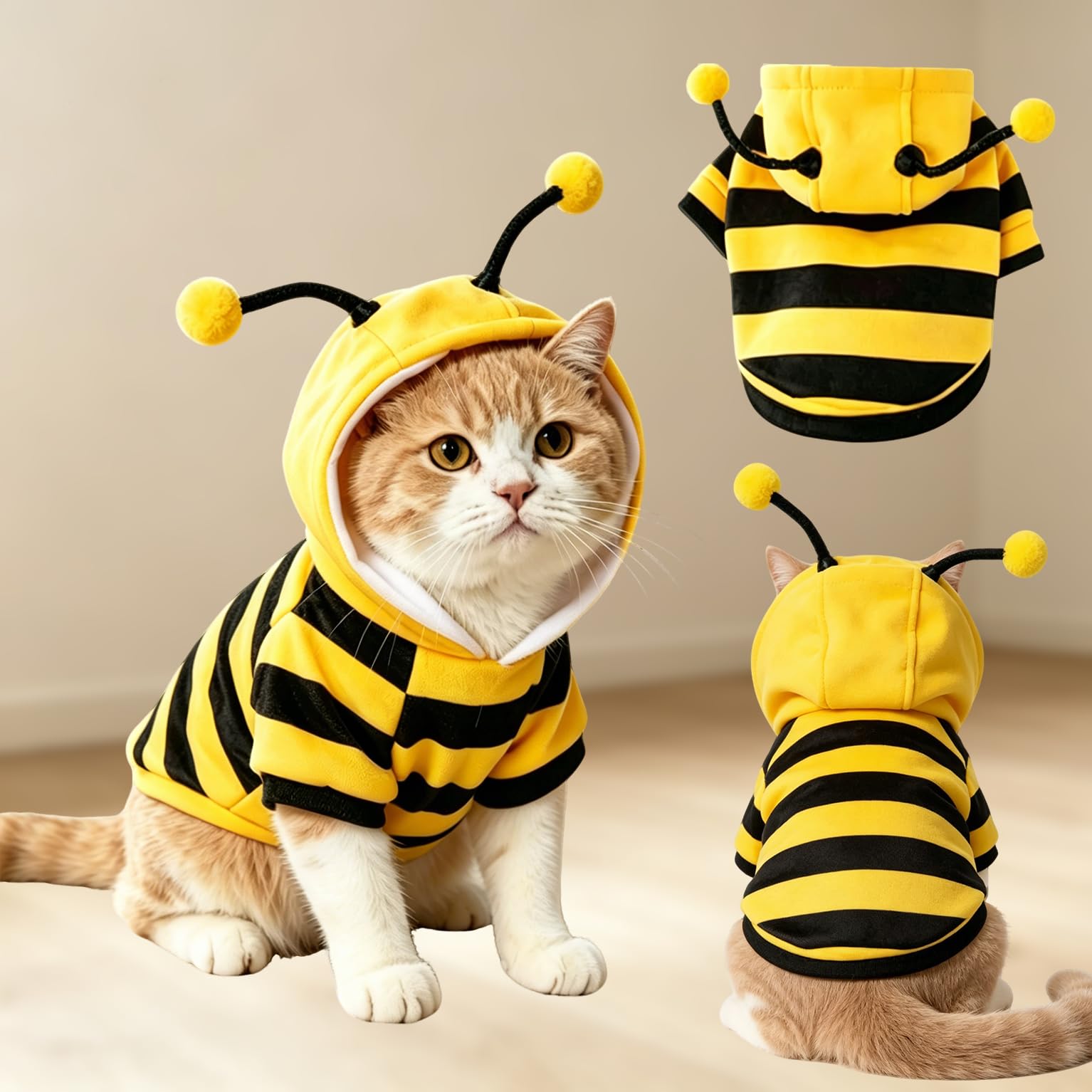 TBAMTBW hoodie abeille face montrant tenue rayée et confort