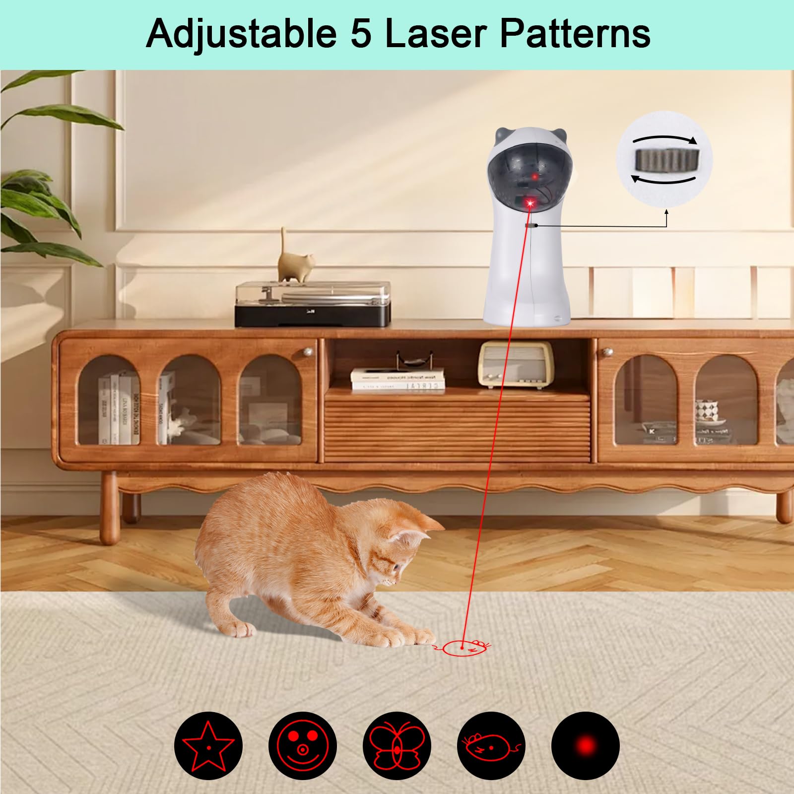 TBTeek démonstration d’angle de lumière ajustable, projette points au sol ou mur