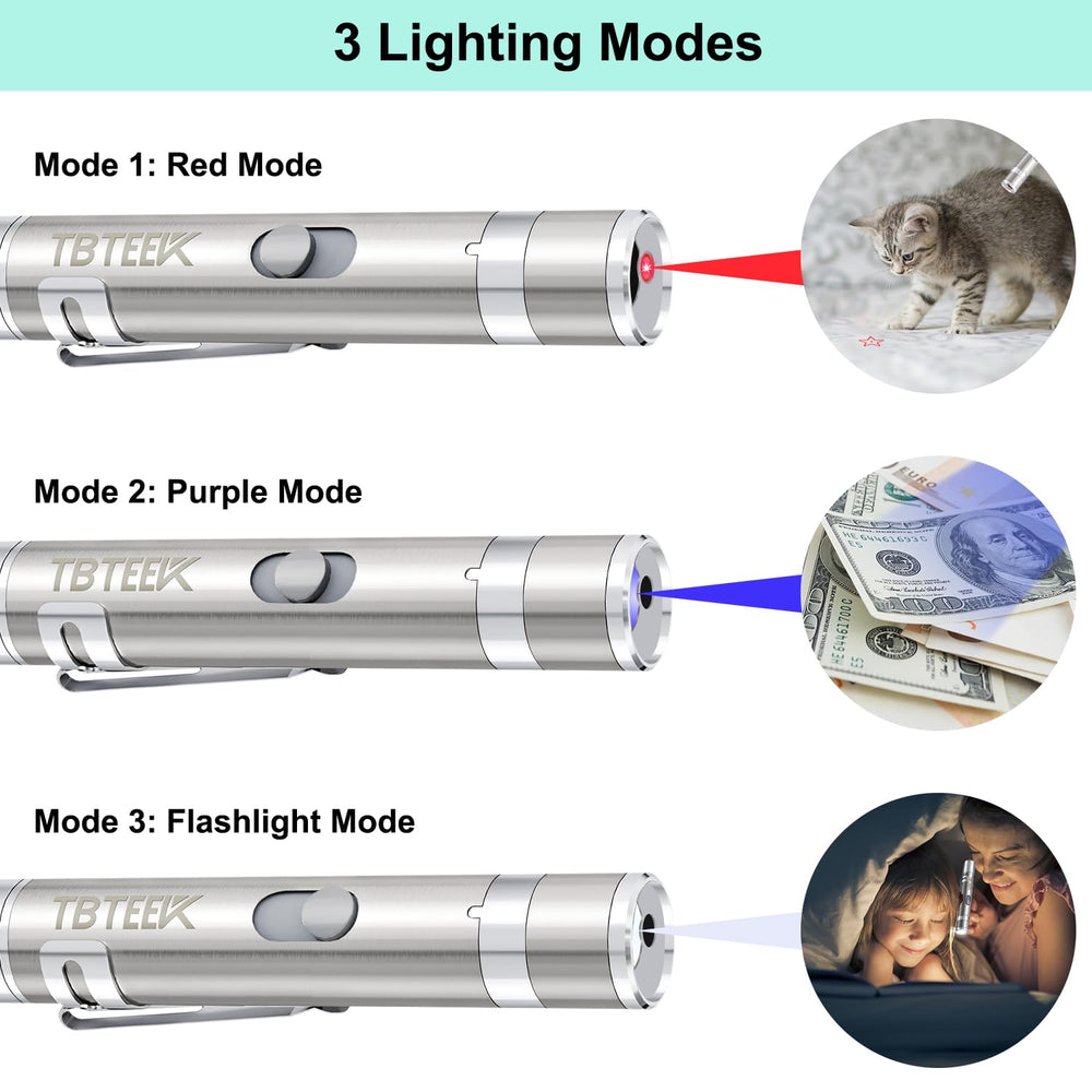 TBTeek éclairages montrant trois modes de couleur pour attirer et divertir le chat